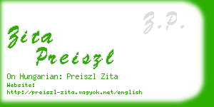 zita preiszl business card